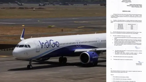 IndiGo cancellations Govt caps economy fares at Rs 7500 to Rs 18000 across India amid IndiGo crisis