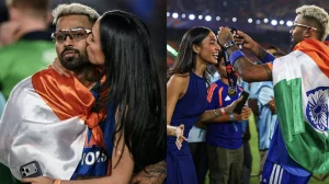 Mahieka Sharma's Victory Kiss with Hardik Pandya
