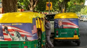 Trump's Portrait Hits Delhi Traffic in New Campaign