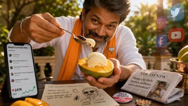 Prakash Raj’s Viral ‘Cockroach Eating Mangoes’ Video Sparks CJP Buzz and Political Satire