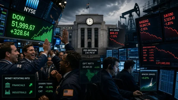 Dow Hits Record as Tech Stocks Dip Amid Fed Policy Anticipation and Oil Price Decline