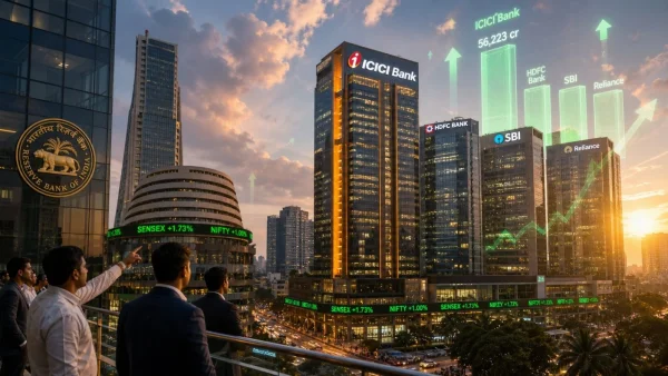 Indian Banks Lead Market Rebound as ICICI Bank Tops with Rs 56,223 Crore Gain