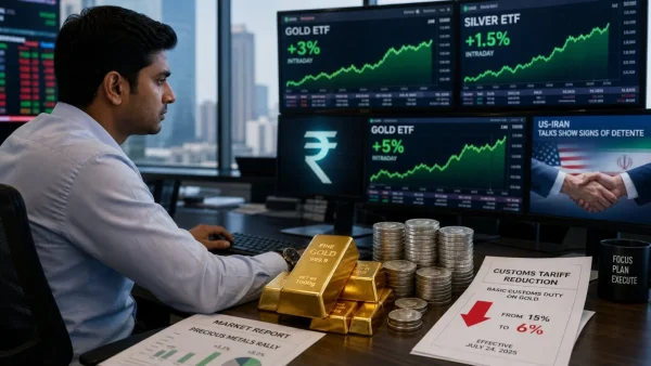 Gold and Silver ETFs Surge in India Amid Tariff Cuts and US-Iran Peace Prospects