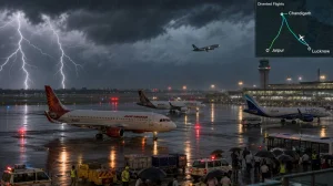 Delhi Flights Diverted Due to Rain and Thunderstorms