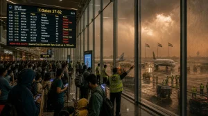 Delhi Airport Disrupted by Storms and Flight Delays