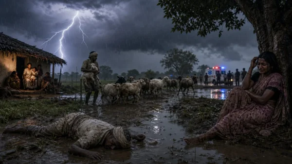 Tragic Lightning Strikes Claim Eight Lives Across Six Districts in Jharkhand