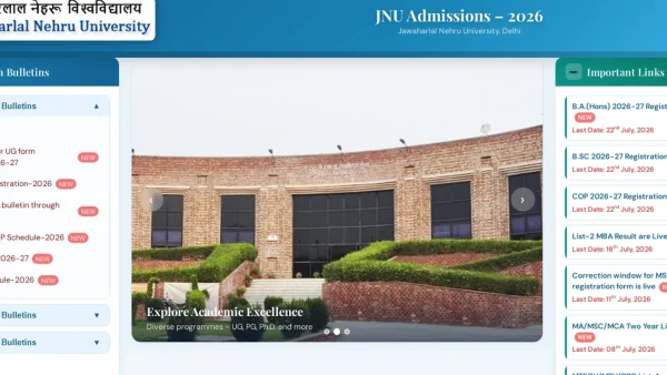 JNU UG, COP Admissions 2026: Apply Now at jnuee.jnu.ac.in Before July 22