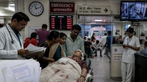 Injured Woman Waits at Noida Hospital: Emergency Care Issues