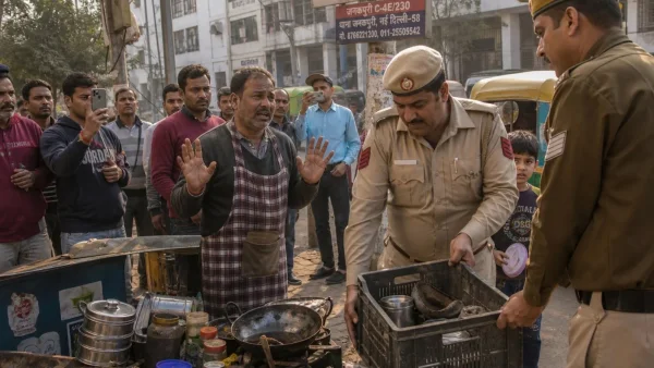 Delhi Viral: Roadside Vendor Pleads as Police Remove Stall, Video Sparks Debate Over Livelihoods and Enforcement