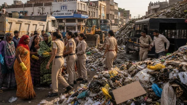 Sanitation Workers-Police Clash in Hisar Over Job Dispute