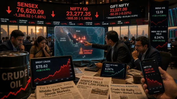 Indian Equities Slide Amid Oil Spike and Geopolitical Tensions, Risk Appetite Wanes