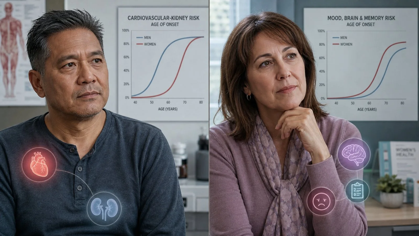 Type 2 Diabetes: Heart and Mental Health Risks by Sex