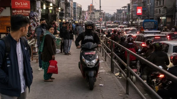 Scooterist’s Footpath Shortcut Sparks Outrage Over Pedestrian Safety and Road Discipline
